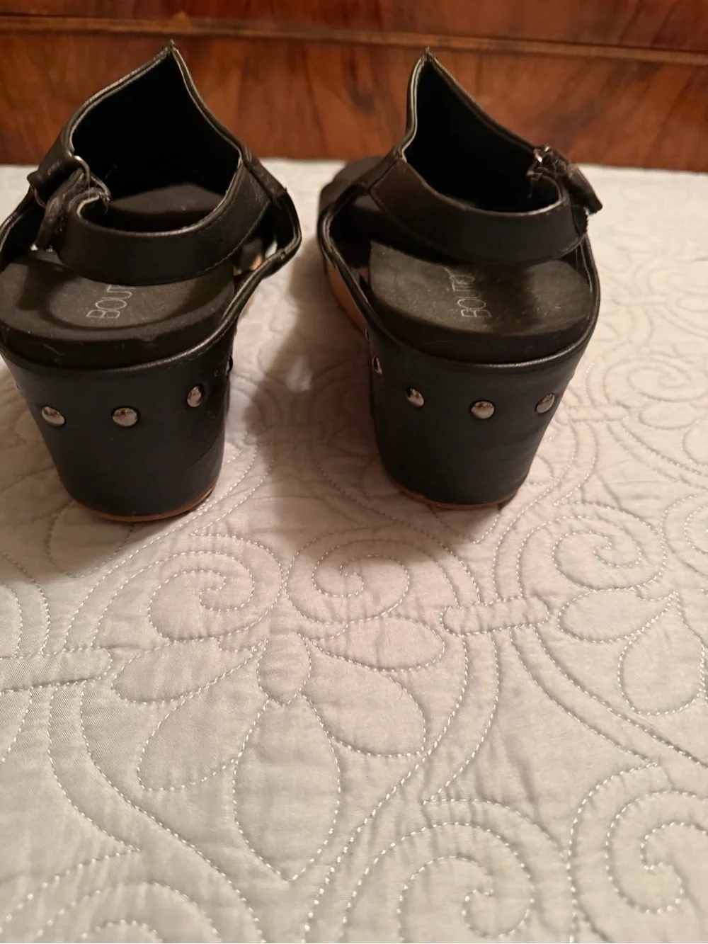 Boutique by Corkys black wedge sandals in women’s size 10.